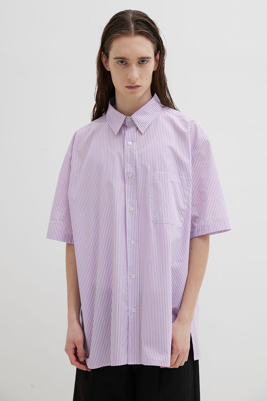 Gallant Shirt Half Sleeve Stripe - Lavender