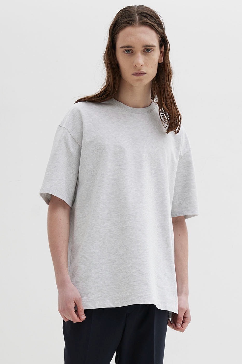 Theballon Solid T-Shirt - Melange Grey